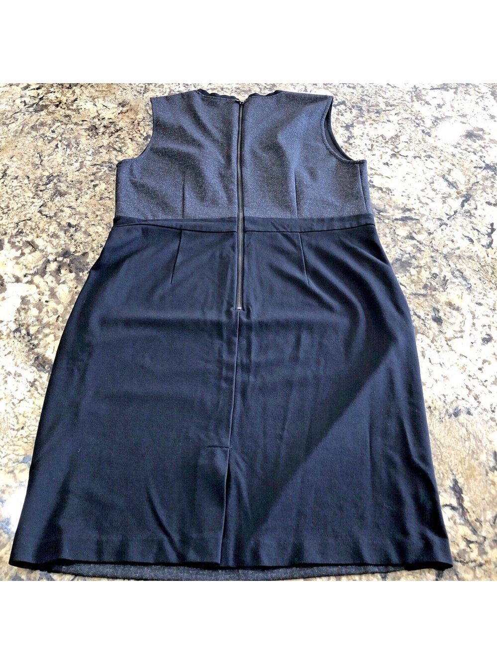 Large Kenneth Cole Womens Dress Black And Grey Zipper Back Knee Length Stretchy - Picture 10 of 11